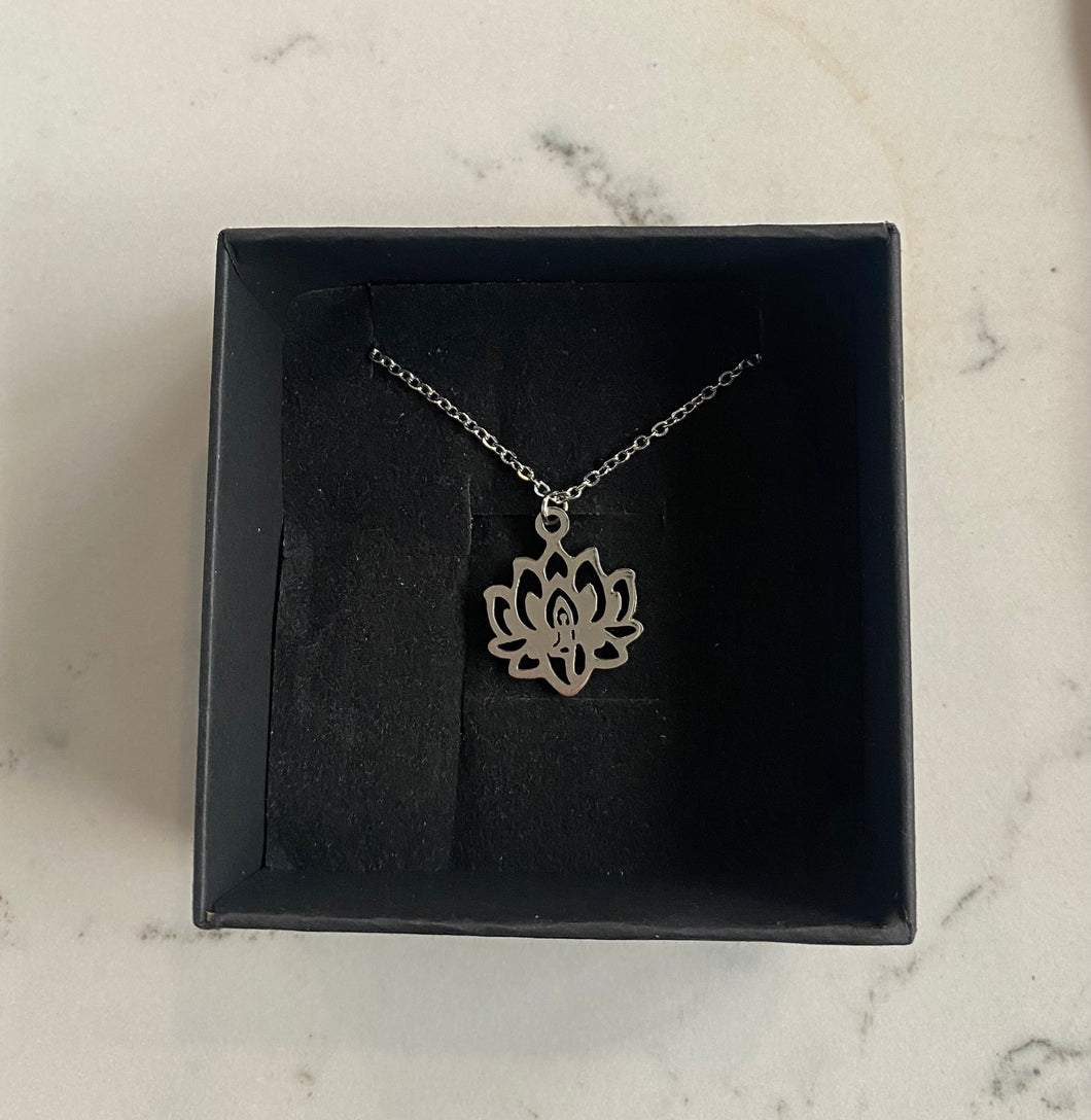 Yoga Lotus Stainless Steel Necklace