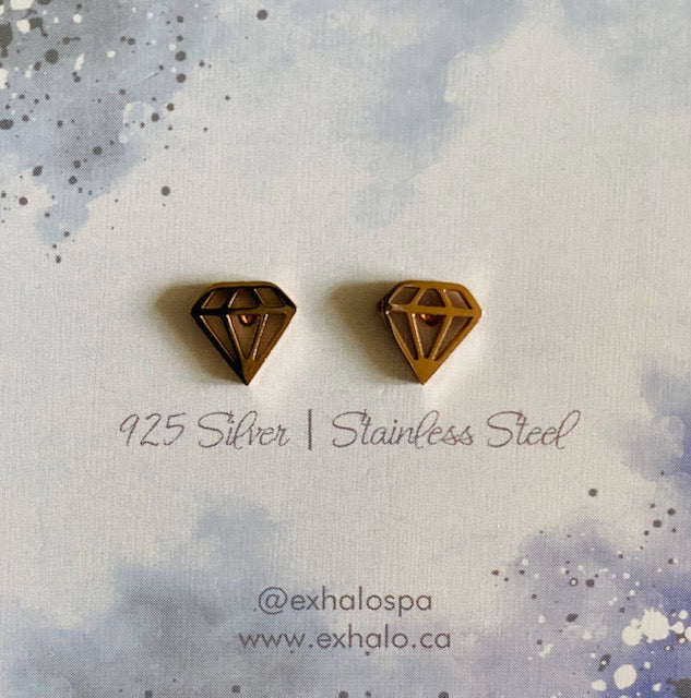 Geo Diamond Stud Earrings