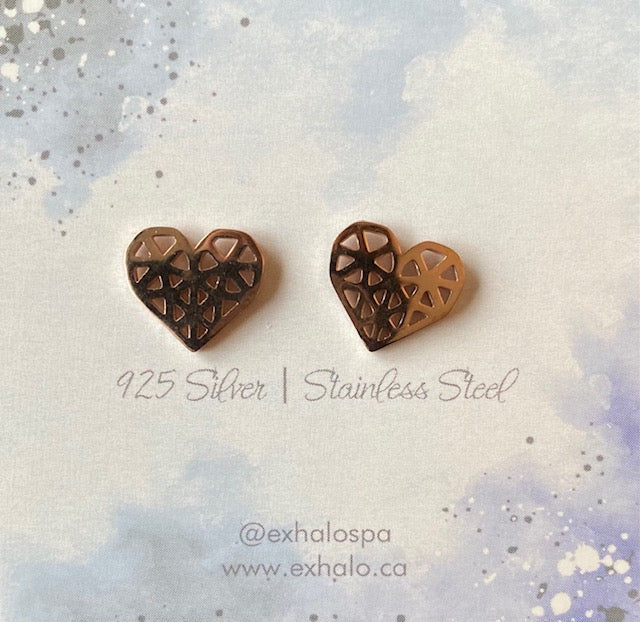 Geo Heart Stud Earrings